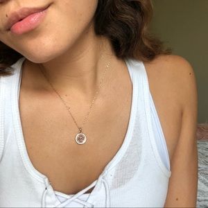 Michael Kors Rose Golden Diamond Circular Necklace